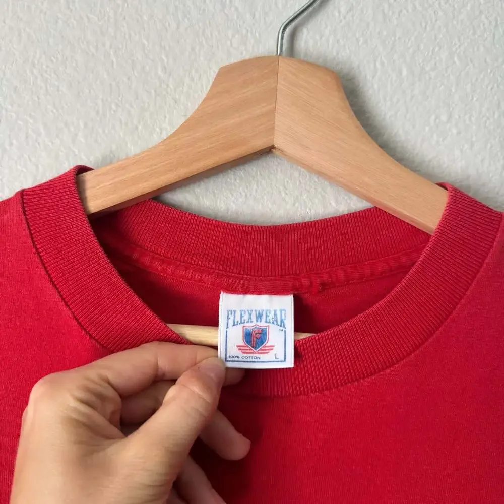 Vintage 90s Bradley University Braves Flexwear T Shirt Large USA Made